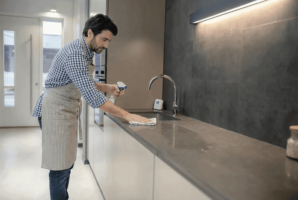 Omnispark cleaner detailing a modern kitchen